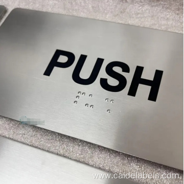 Braille Stainless Steel Push Door sign Plate